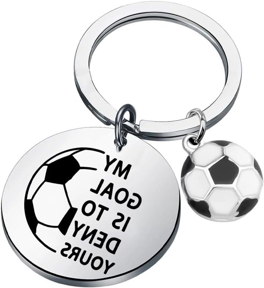 Voetbal Sleutelhanger voor Mannen en Kinderen, Perfecte Cadeaus voor Sportliefhebbers, Zilveren Sleutelhanger voor Jongens en Meisjes