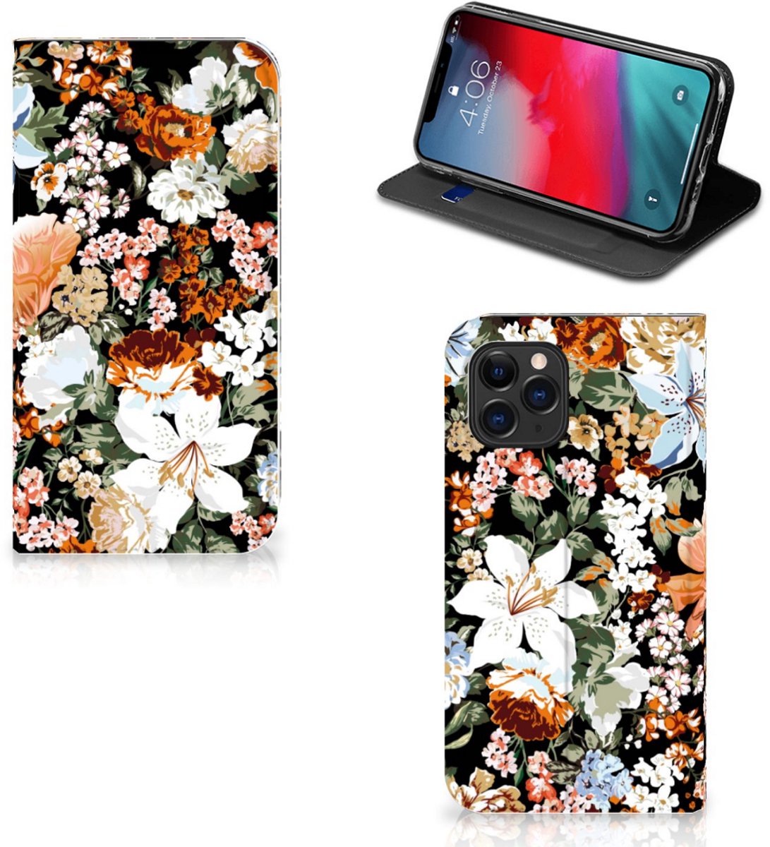 Smart Cover voor Apple iPhone 11 Pro Dark Flowers