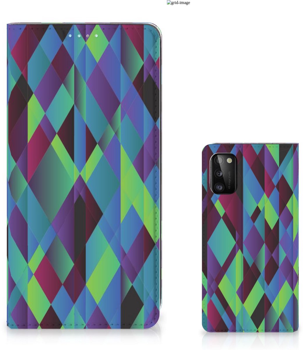 Samsung Galaxy A41 Stand Case Abstract Green Blue