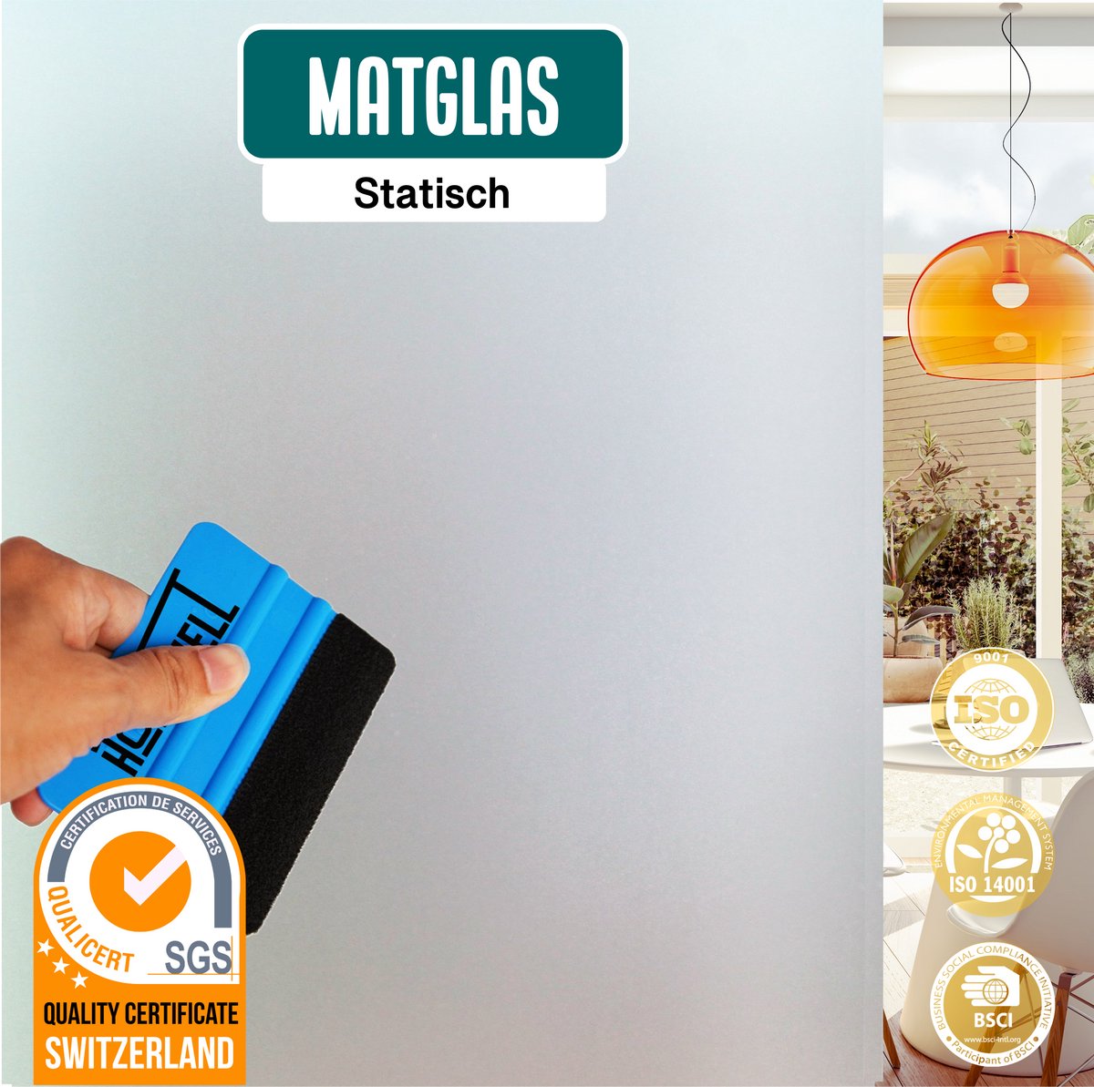 Homewell® Matglas Raamfolie HR++ (70x300cm) – Anti inkijk - Gezandstraald - Privacy & Isolatie - Zonwerend - Statisch - Satijnlook
