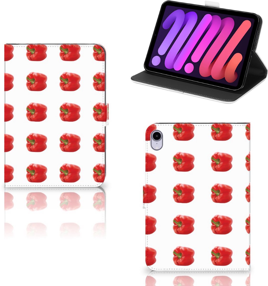 Book Case voor iPad Mini 6 (2021) Tablet Stand Case Paprika Red
