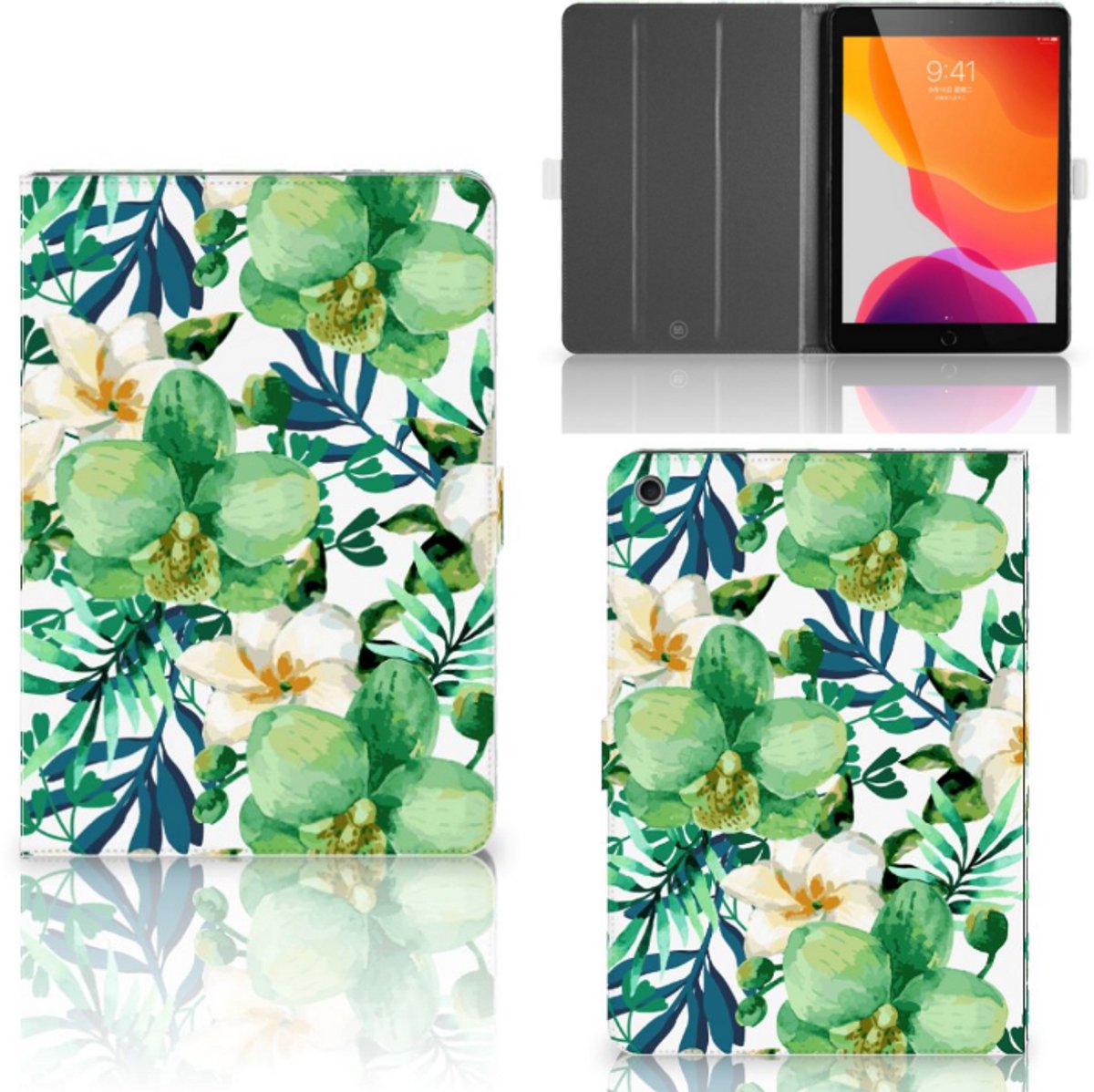 iPad 10.2 2019 | iPad 10.2 2020 | 10.2 2021 Tablet Cover Orchidee Groen