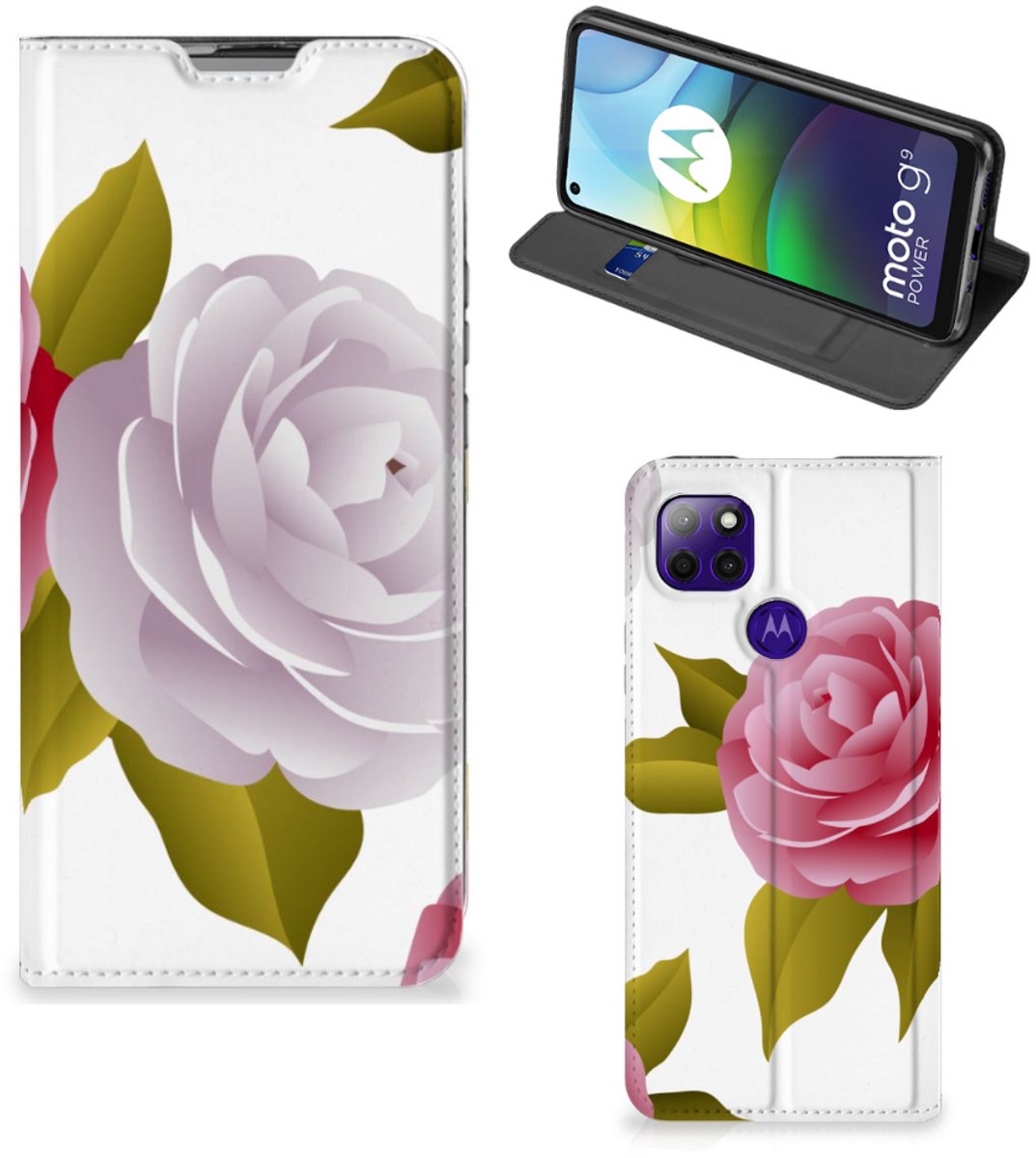 Motorola Moto G9 Power Smart Cover Roses