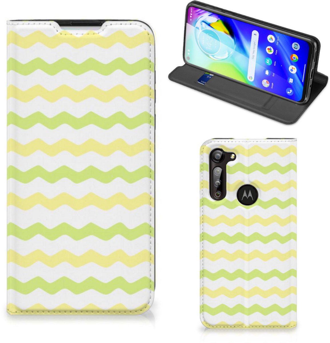 Motorola Moto G8 Power Hoesje met Magneet Waves Yellow