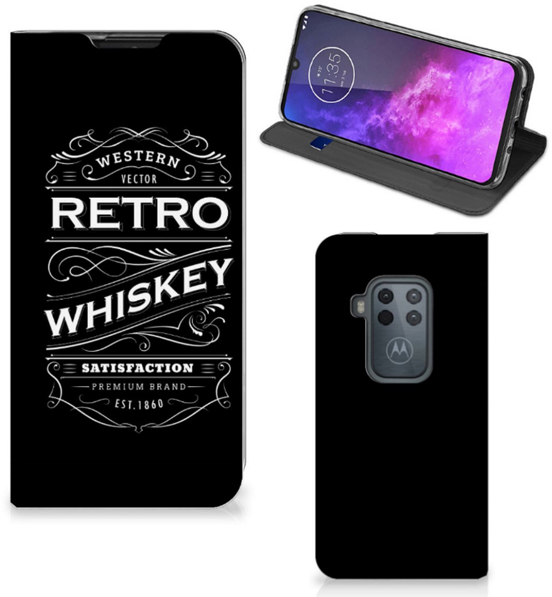 Motorola One Zoom Flip Style Cover Whiskey