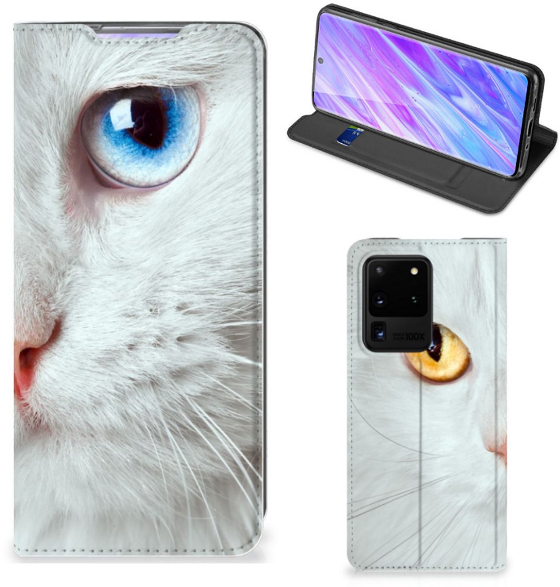 Samsung Galaxy S20 Ultra Hoesje maken Witte Kat