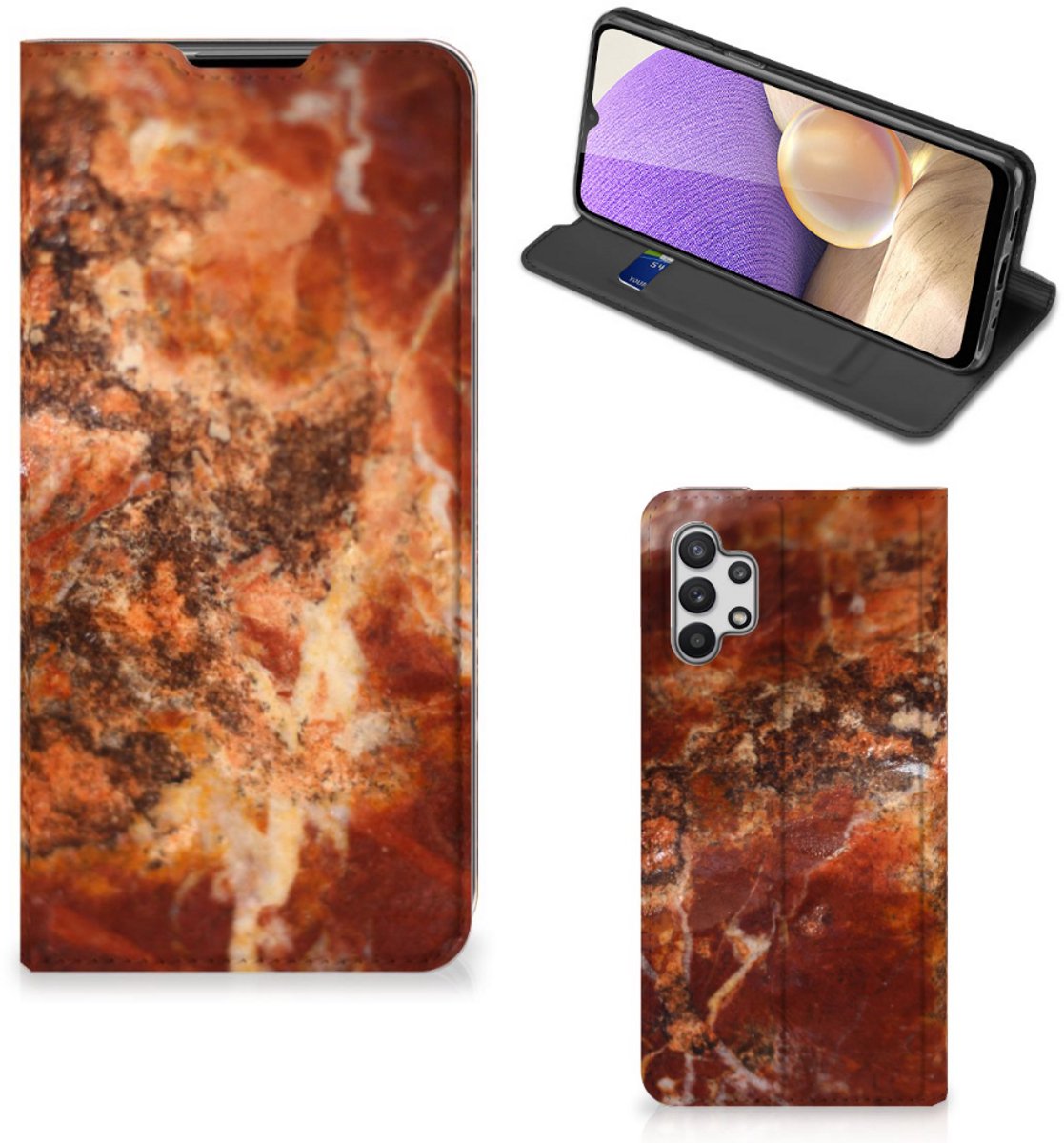 Samsung Galaxy A32 5G Standcase Marmer Bruin