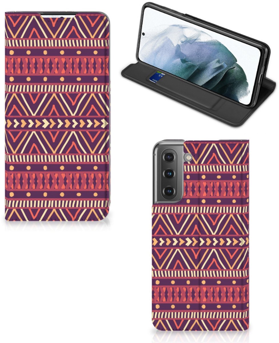 Samsung Galaxy S21 FE Hoesje met Magneet Aztec Paars