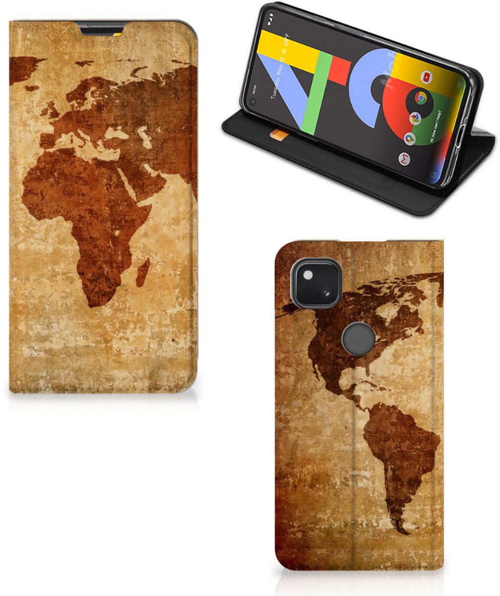 Google Pixel 4a Book Cover Wereldkaart