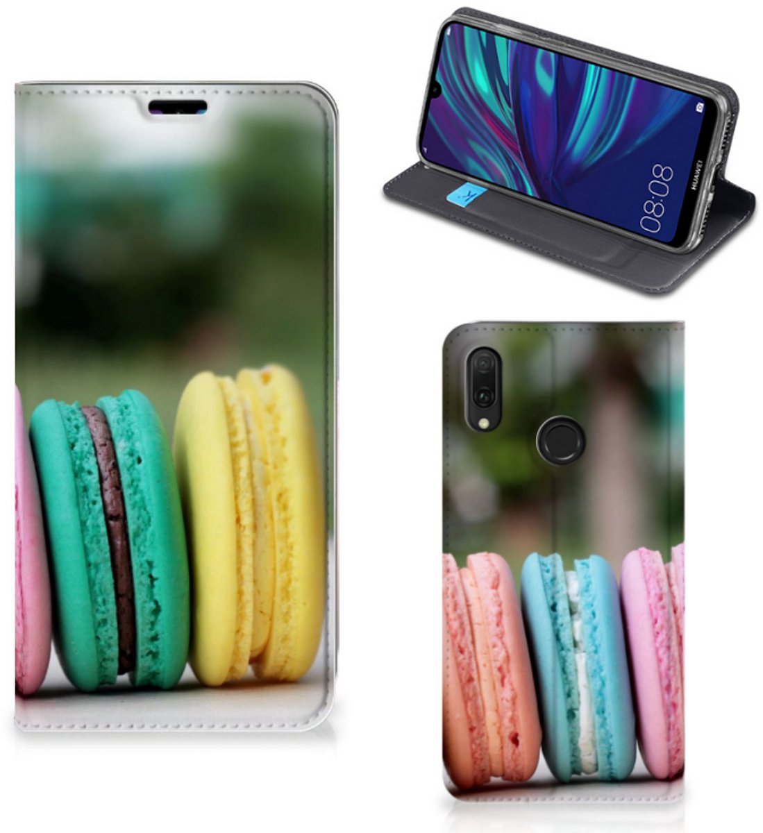 Huawei Y7 hoesje Y7 Pro (2019) Flip Style Cover Macarons