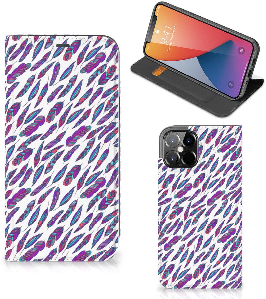 iPhone 12 Pro Max Hoesje met Magneet Feathers Color