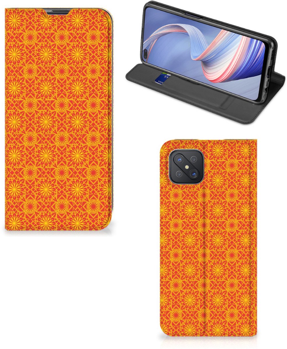 OPPO Reno4 Z 5G Hoesje met Magneet Batik Oranje