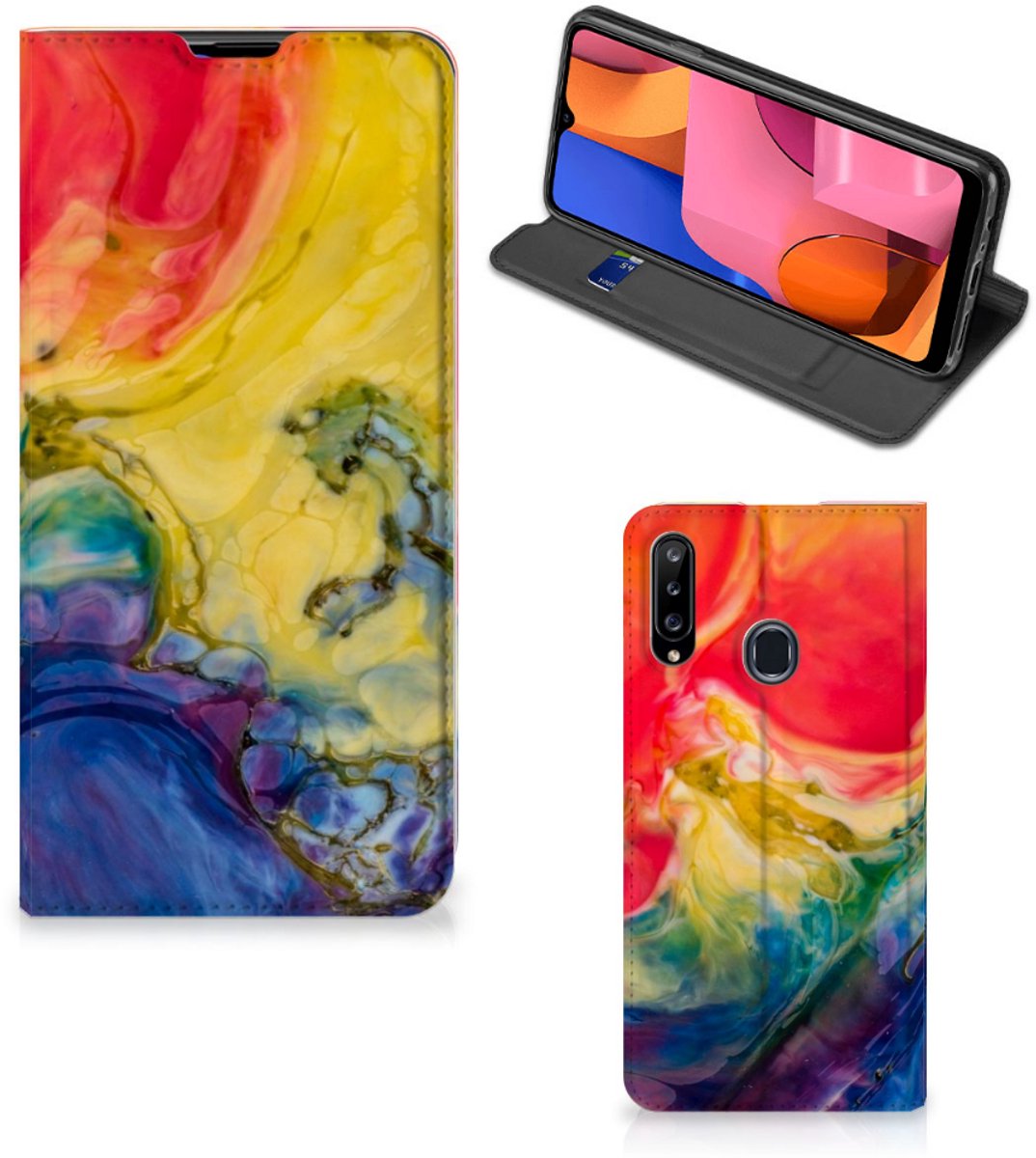 Bookcase Samsung Galaxy A20s Watercolor Dark
