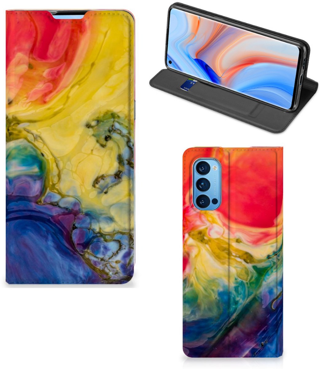 Book Case voor Bookcase OPPO Reno4 Pro 5G Watercolor Dark
