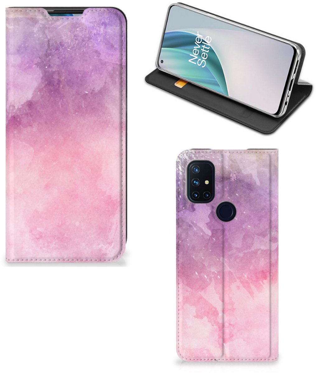 Bookcase OnePlus Nord N10 5G Pink Purple Paint