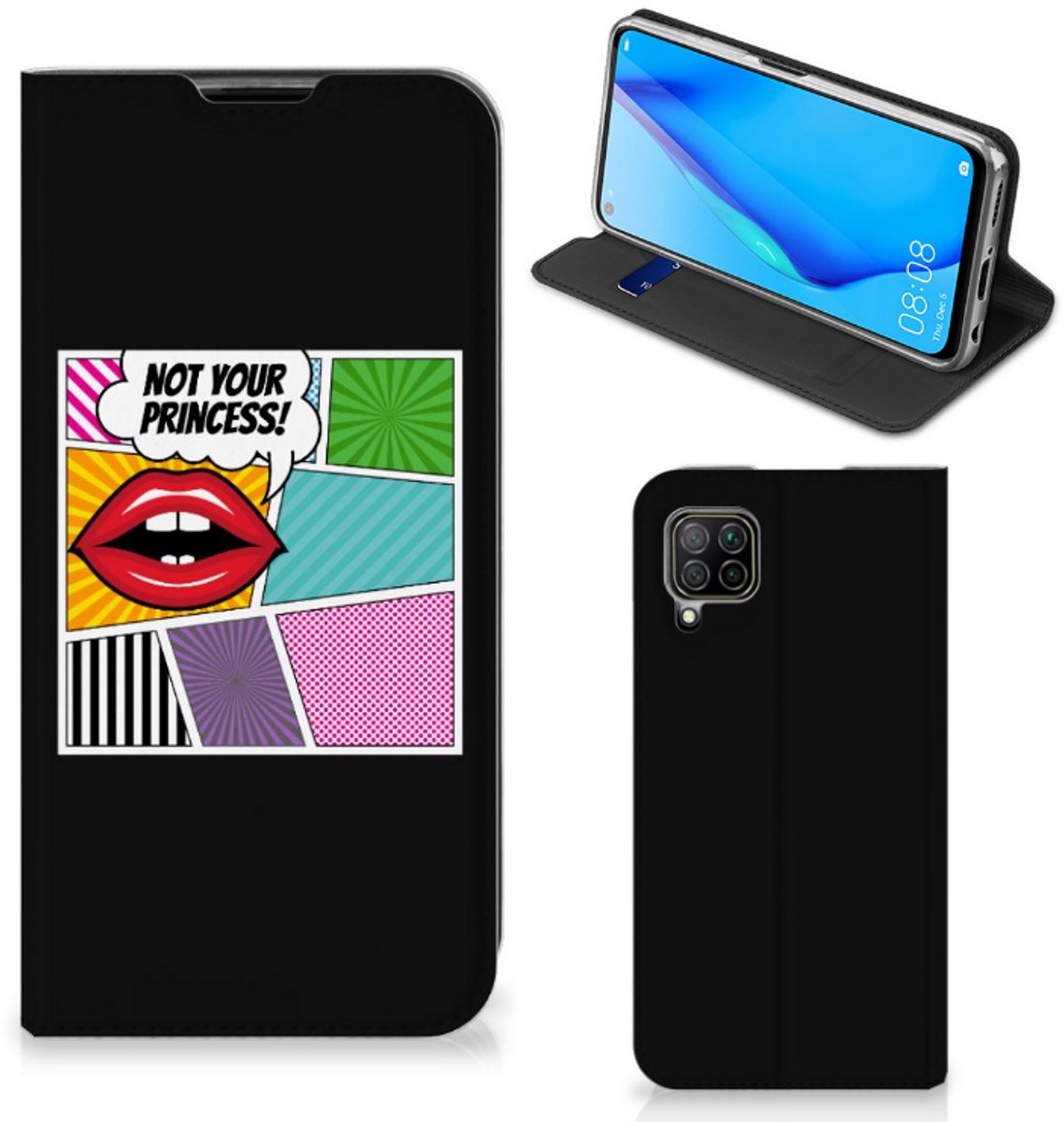 Huawei P40 Lite Hippe Standcase Popart Princess