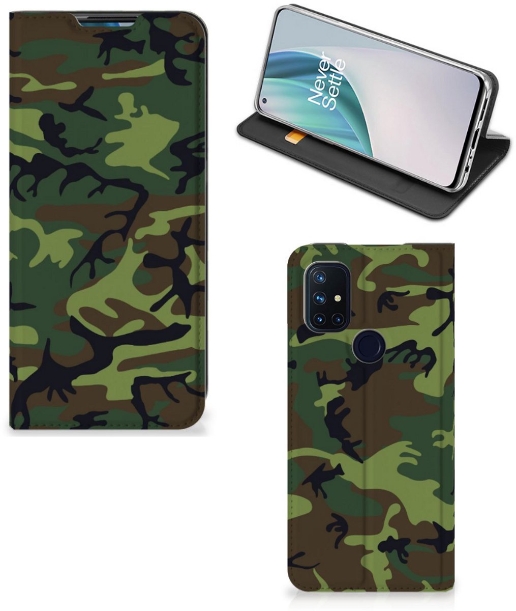 OnePlus Nord N10 5G Hoesje met Magneet Army Dark