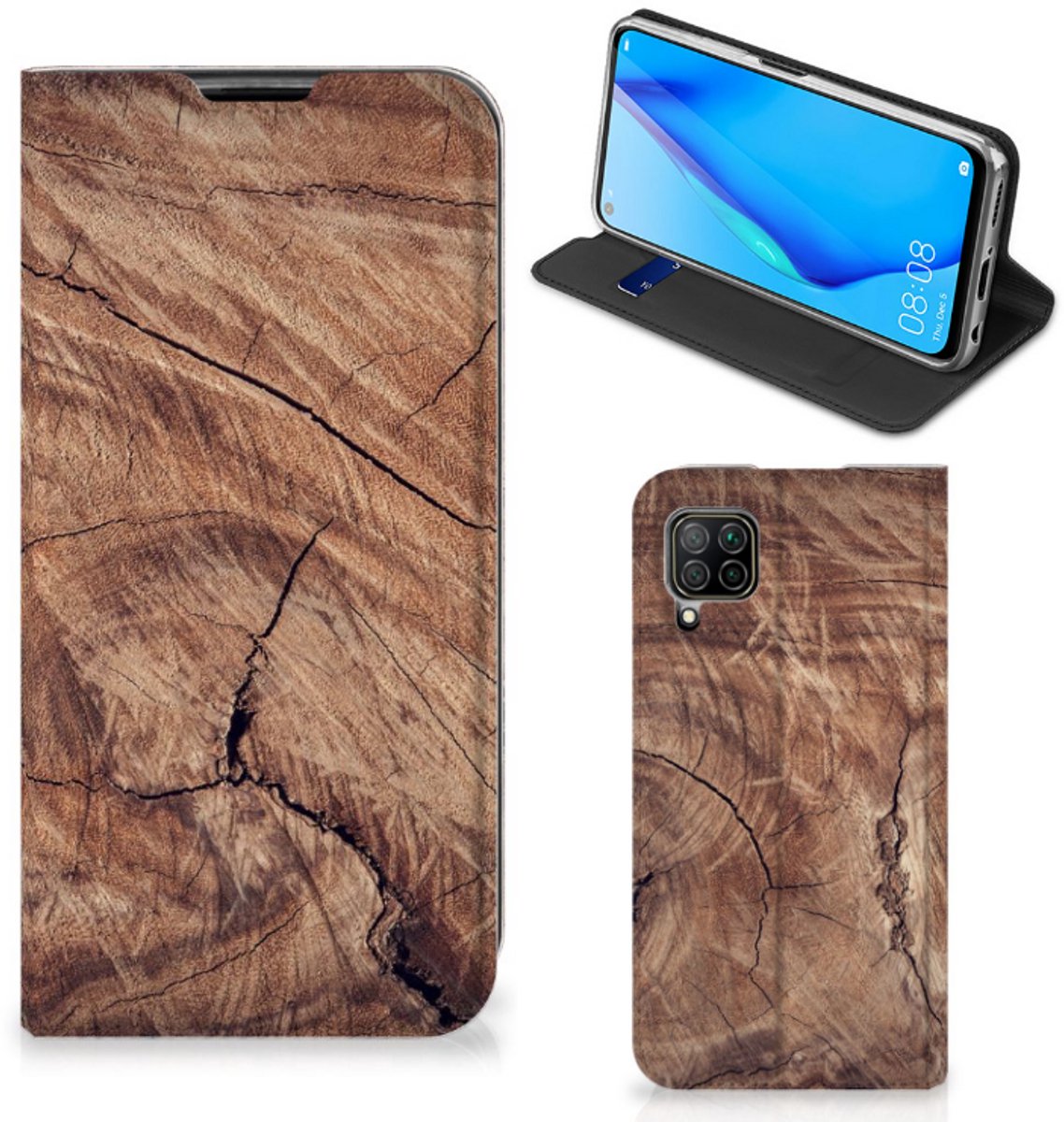 Standcase Hoesje voor Huawei P40 Lite Book Wallet Case Tree Trunk