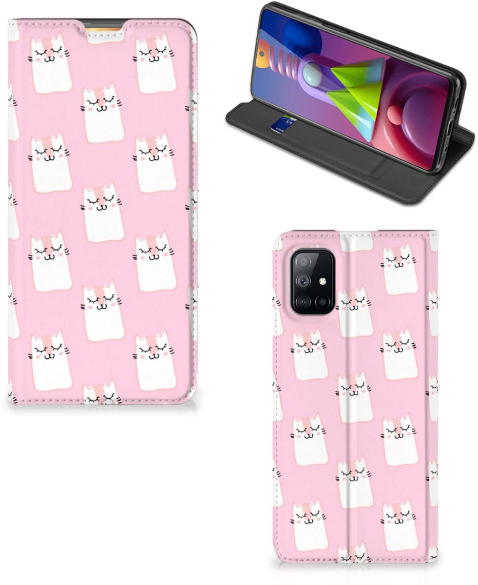 Book Case voor Samsung Galaxy M51 Hoesje maken Sleeping Cats