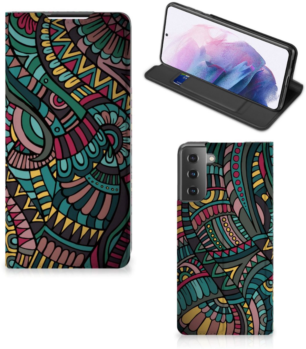 Samsung Galaxy S21 Plus Hoesje met Magneet Aztec