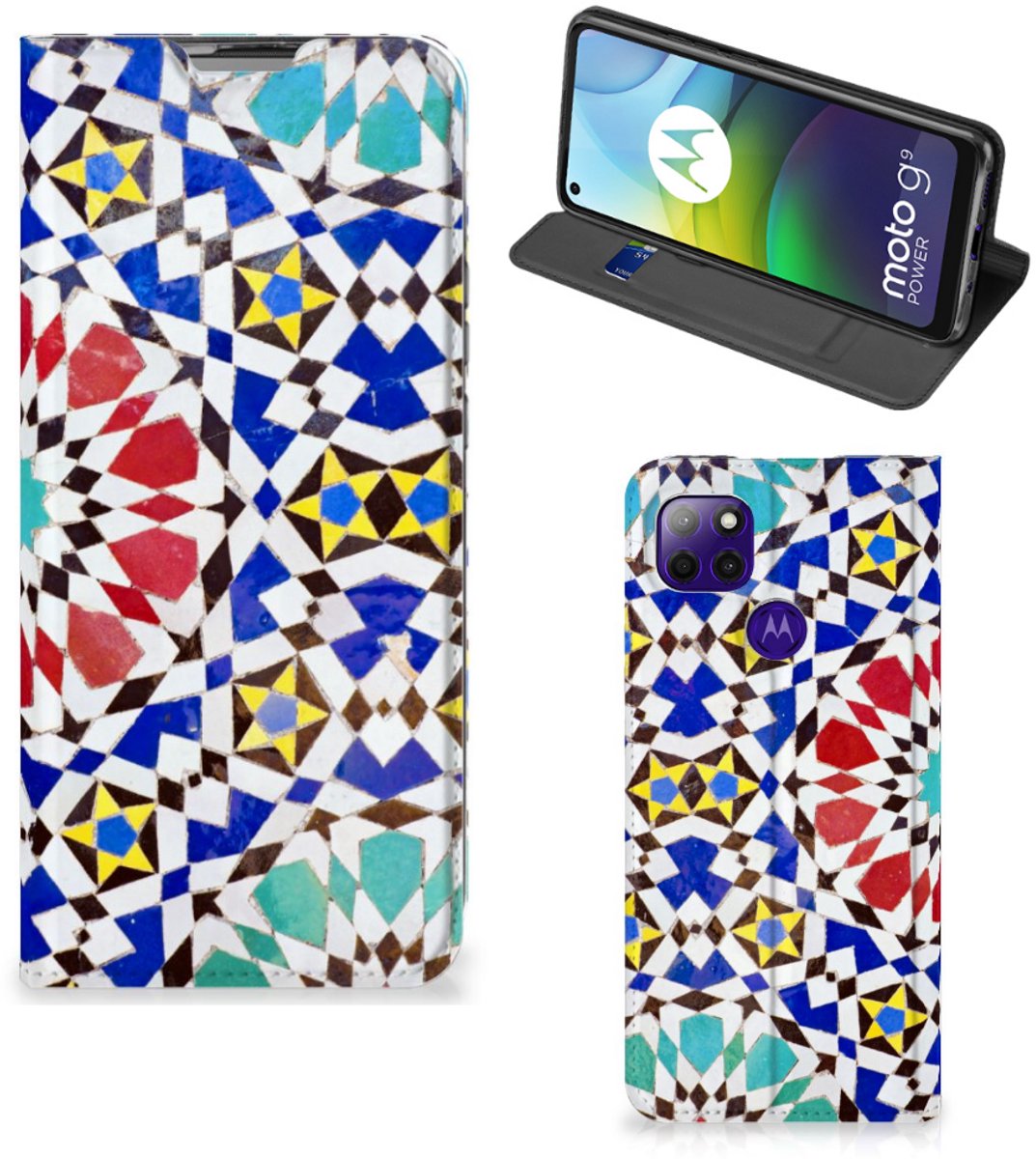 Standcase Hoesje voor Motorola Moto G9 Power Standcase Mozaïek