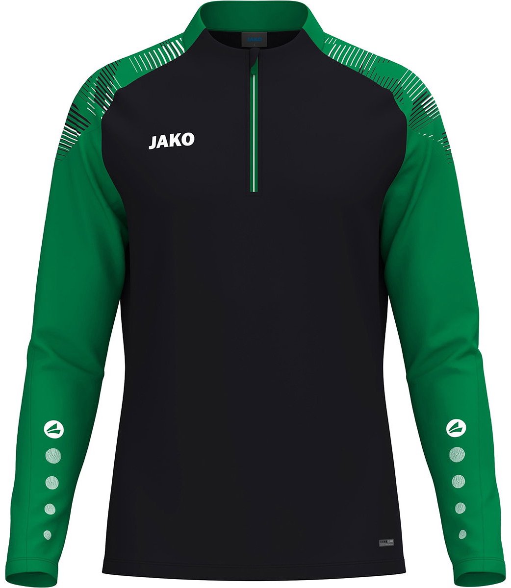 Jako Sonic Ziptop Heren - Zwart / Groen | Maat: S