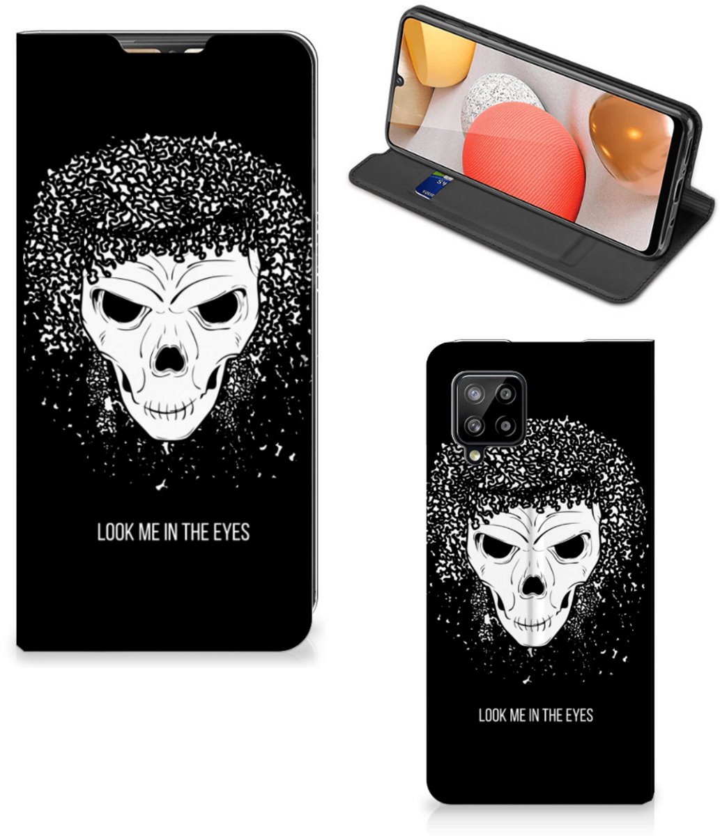 Mobiel BookCase Samsung Galaxy A42 Skull Hair