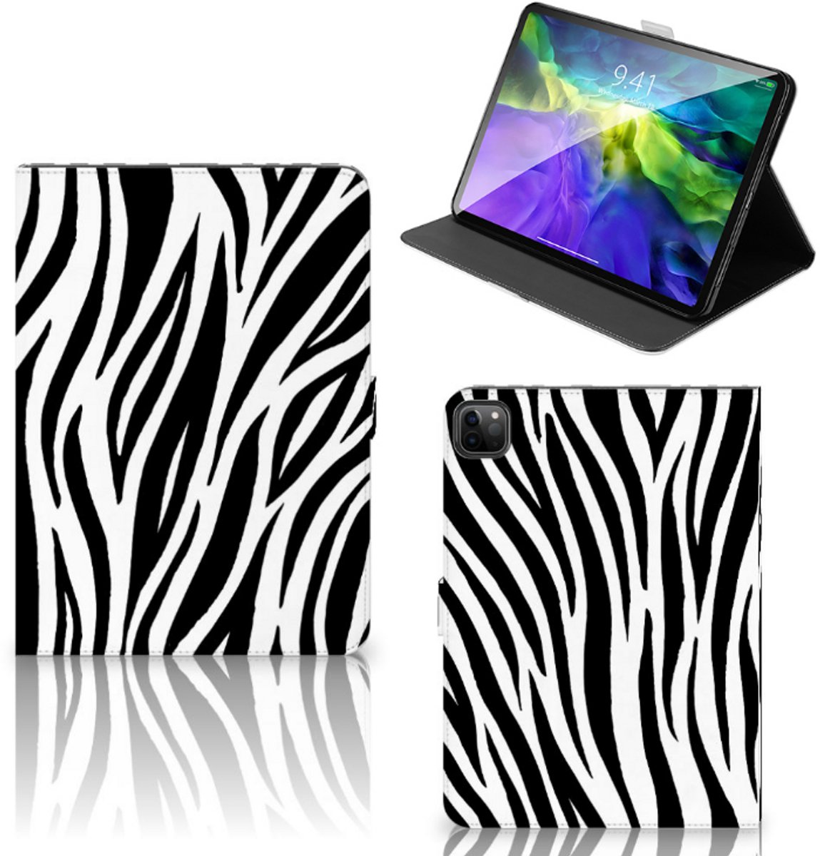 iPad Pro 11 2020/2021/2022 Flip Case Zebra