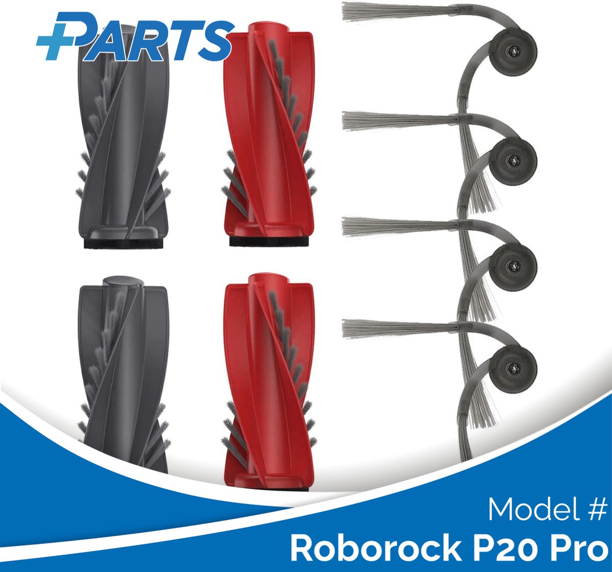 Roborock P20 Pro Borstels (6 Stuks, Plus.Parts® alternatief voor 8.02.0363)