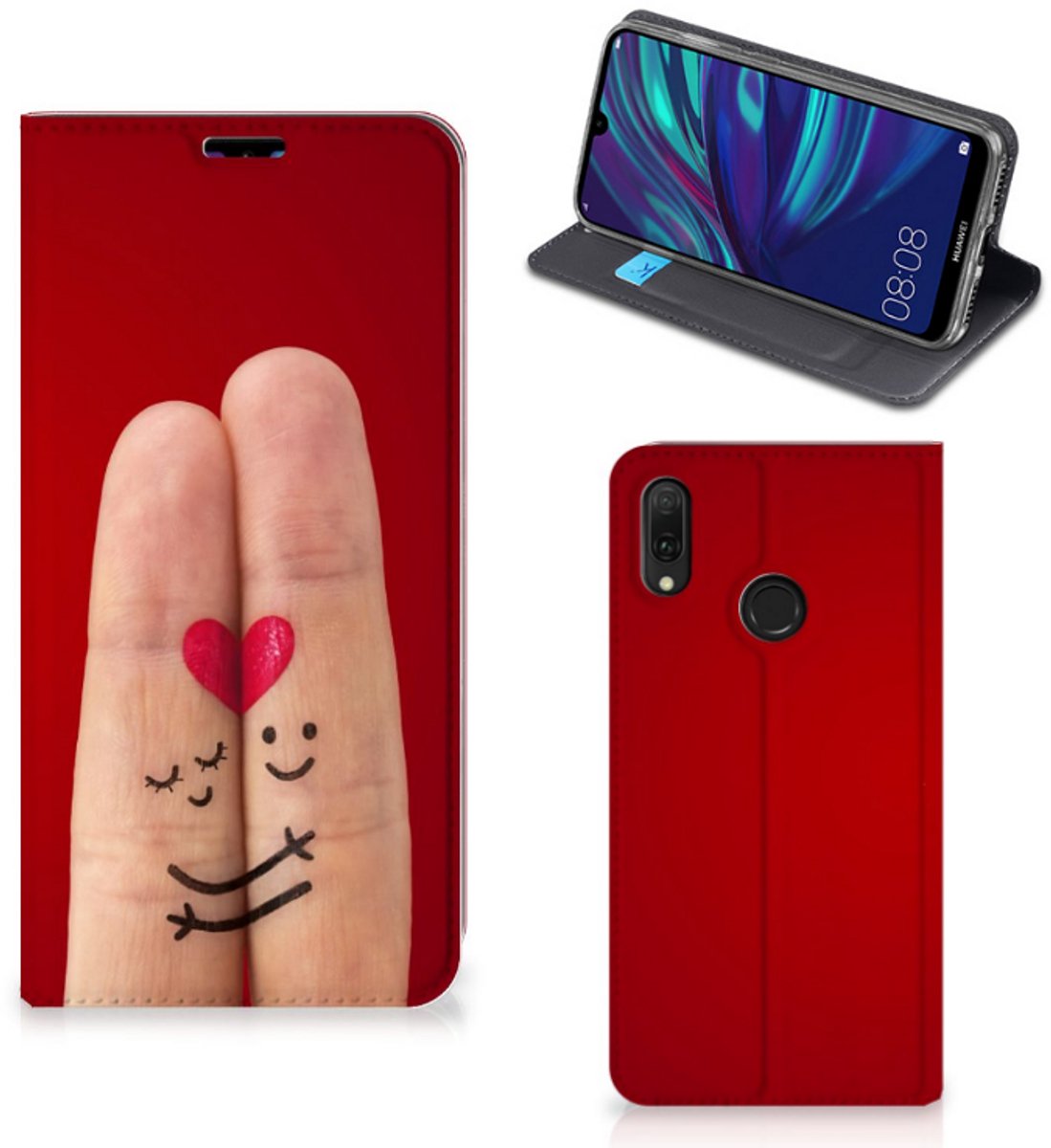 Huawei Y7 hoesje Y7 Pro (2019) Hippe Standcase Liefde - Origineel Romantisch Cadeau