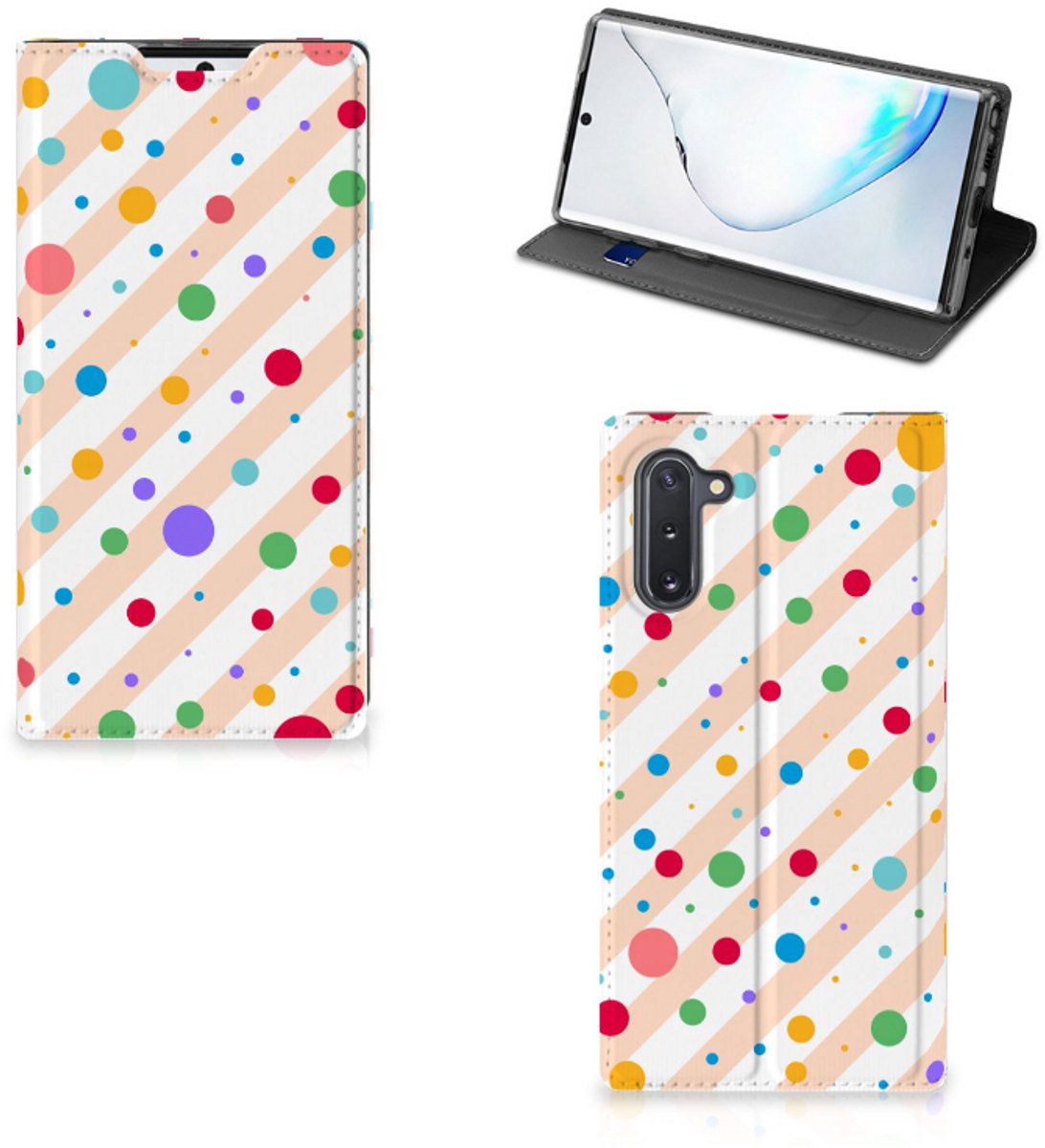 Book Case voor Samsung Galaxy Note 10 Hoesje met Magneet Dots