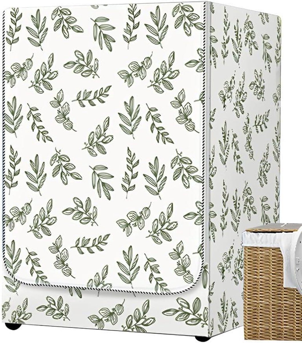 Wasmachinehoes Drogerhoes Wasdroger Wasmachine Beschermen Driezijdige Afdekking 60 x 65 x 85 cm Groene bladeren