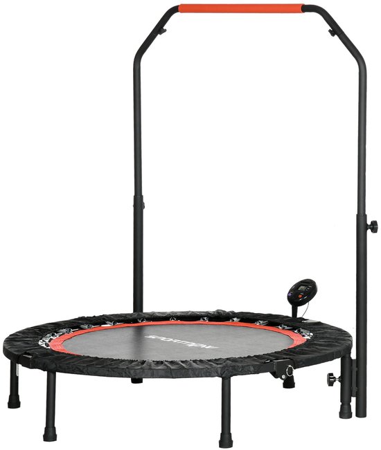 Fitness Trampoline - Mini Trampoline - Indoor Trampoline - Met LCD Monitor - Verstelbare Handgreep - Tot 100 kg - Thuis Workout - 102 cm