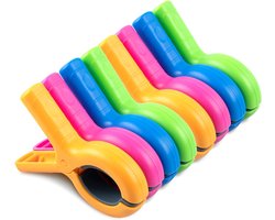 8 Grote handdoekclips – Quiltclips - handdoek clips – Strandstoelclips – Voor strandstoelen – Kunststof – Meerkleurig
