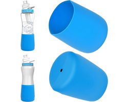 Pack van 2 Waterflessen 620ml met Siliconen Antislip Onderkant - Geschikt voor Cirkul Flessen - Blauw