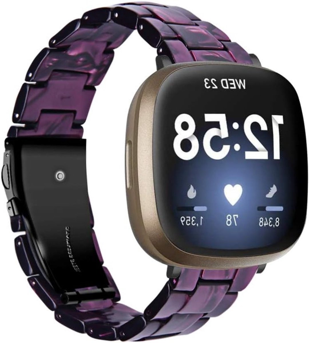 Verstelbare Resin Vervangband voor Fitbit Versa 4 en Sense 2 - Comfortabele en Duurzame Polsband met Aanpasbare Pasvorm