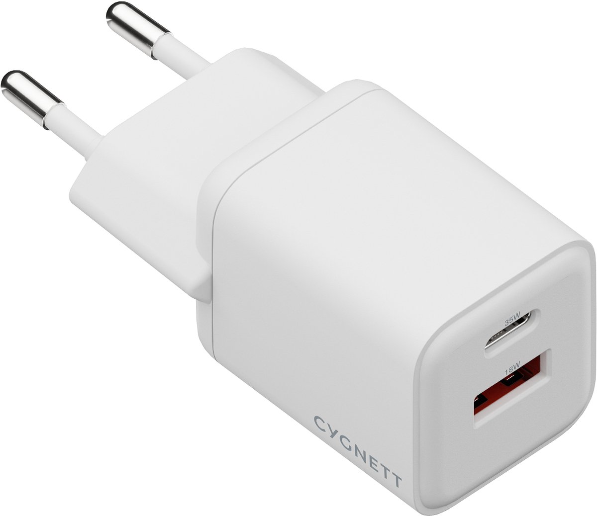 Cygnett Powerplus 35W Dual Port Wall Charger - Wit