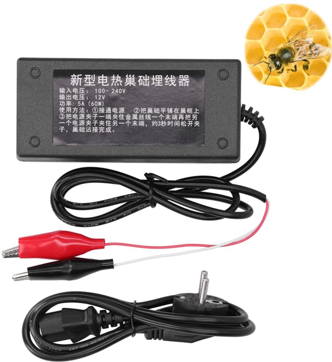 Elektrische Draadinbedder - Bijenteelt Tool - Bijenkorf Bouwen - Automatische Verwarming - 12V 60W