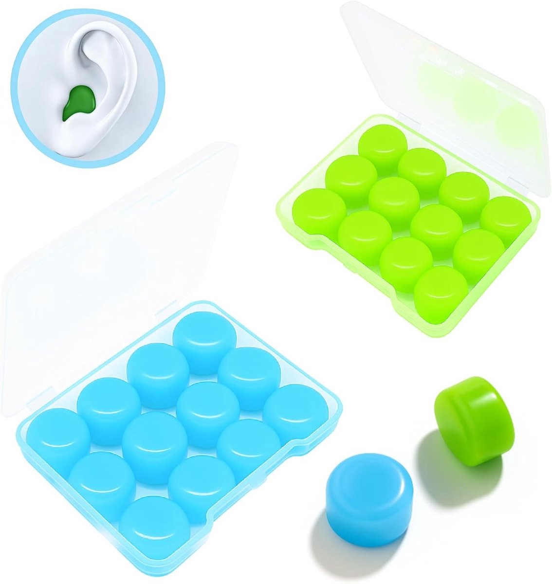Malleabele en Herbruikbare Silicone Oordopjes voor Slaap, Leren en Werken, Geluiddemping en Waterbescherming voor Kinderen en Volwassenen