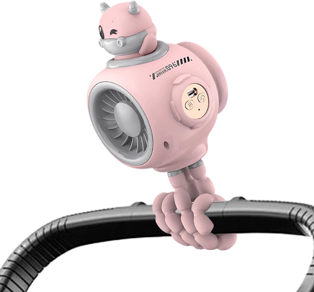 Draagbare Ventilator - Mini Ventilator - Kinderwagen Koeling - Drie Snelheden - 20x11x11.5 cm - Roze