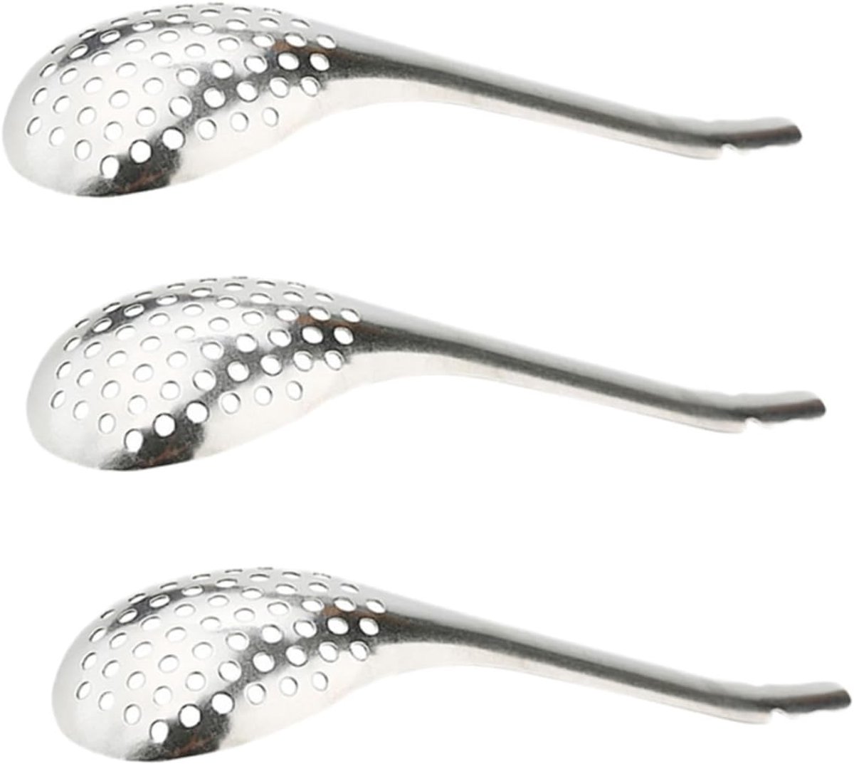 Vergiet Lepel Set - Zeeflepels Sferificatie - Moleculaire Gastronomie - 3-delige RVS Set - 17 cm Lengte - Zilver
