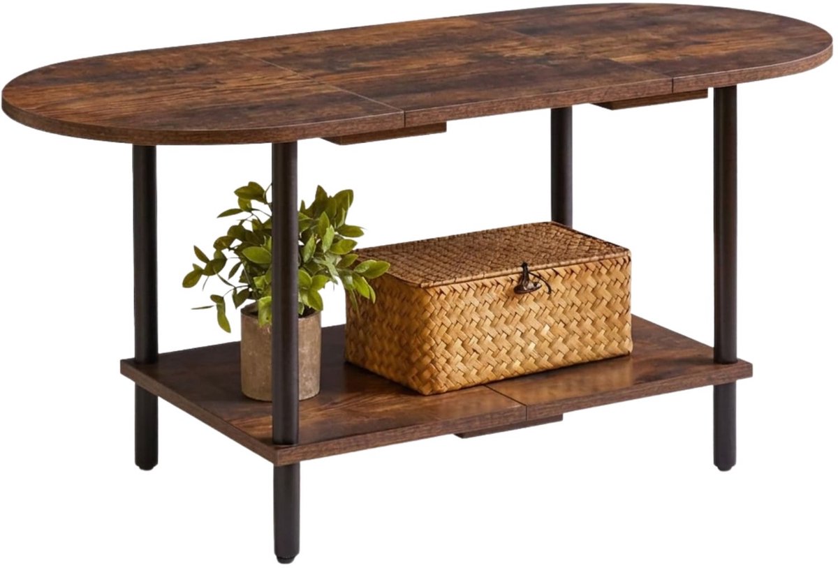 Imperatoris Salontafel - Geschikt voor Woonkamer, Thuiskantoor & Buiten - Stijlvolle Salon Tafel en Sidetable - Rustiek Bruin - 89 x 40 x 43 cm - van Imperatoris