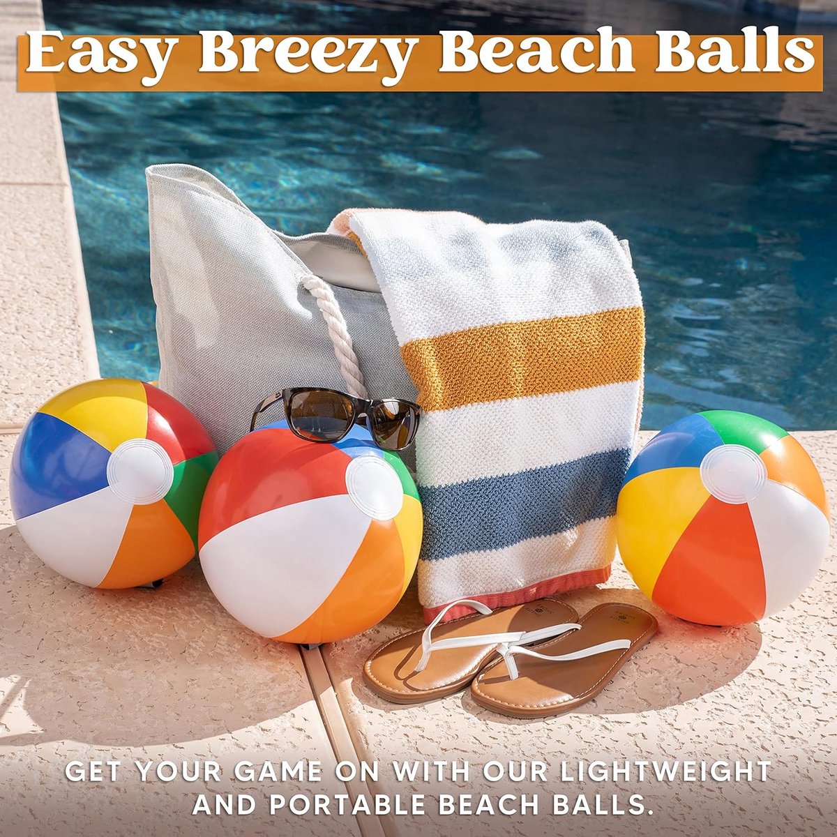 12 stuks regenboogkleurige strandballen - 30 cm opblaasbaar zwembadspeelgoed voor zomerse waterspelletjes- kinderfeestjes-combiset inclusief opblaasbare strandballen – foto 5