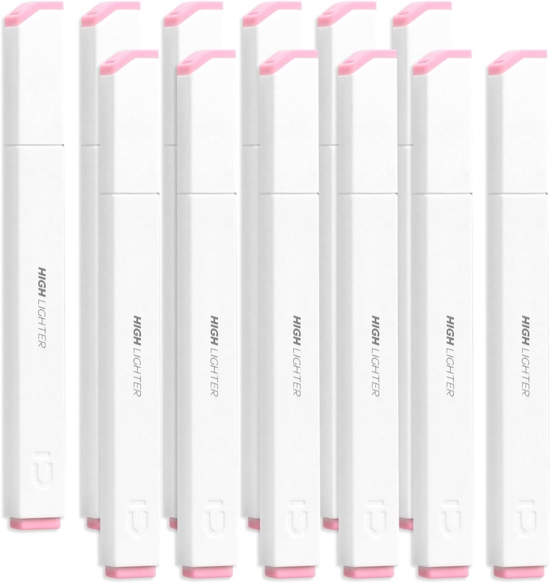 Neon Roze Highlighters - 12 Stuks, Geen Doordrukken, Duidelijke Inkt voor Boeken