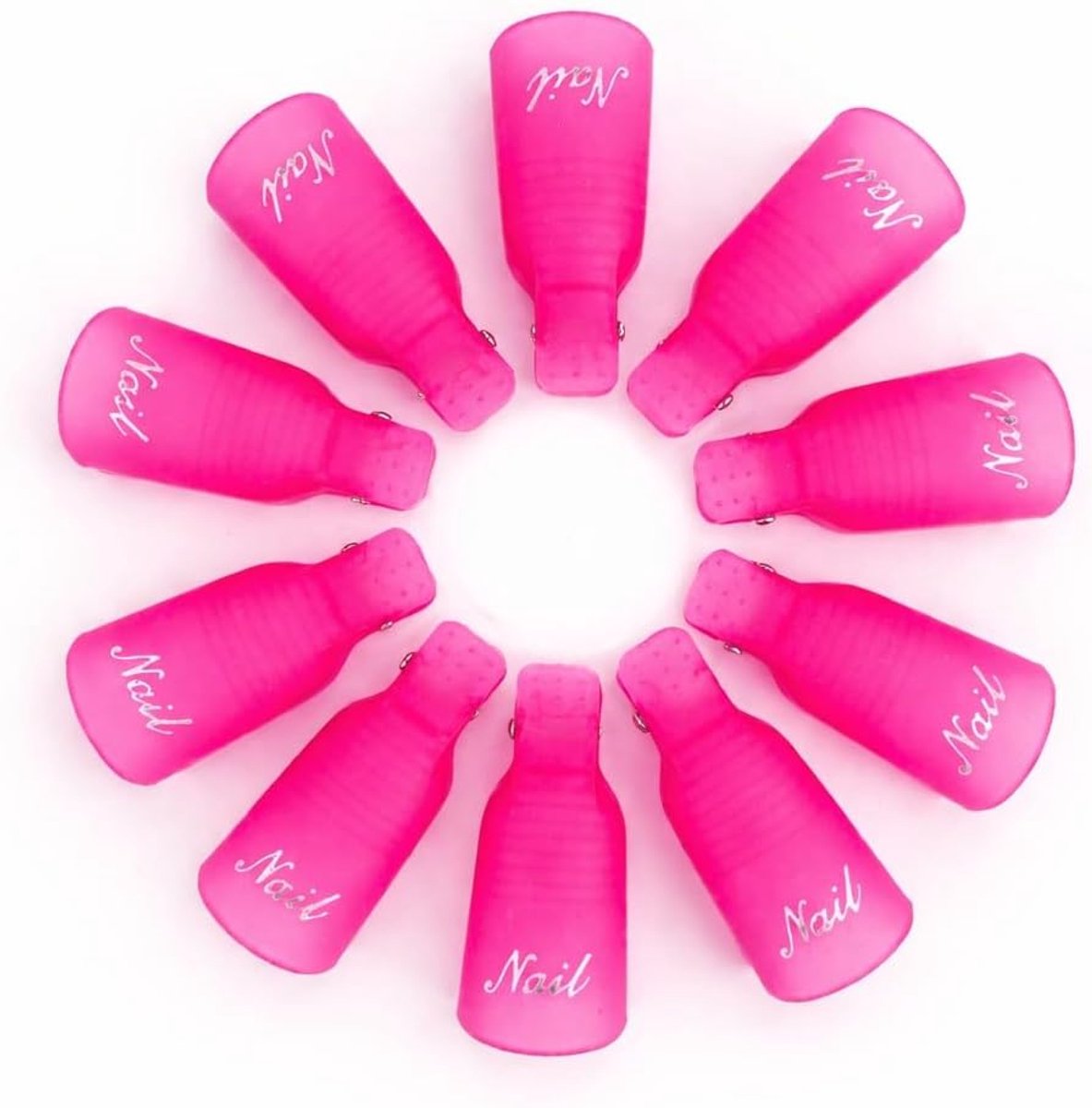 Nagelclips - Remover Clips - Gellak Verwijderen - Herbruikbaar Materiaal - 10 Stuks - Roze
