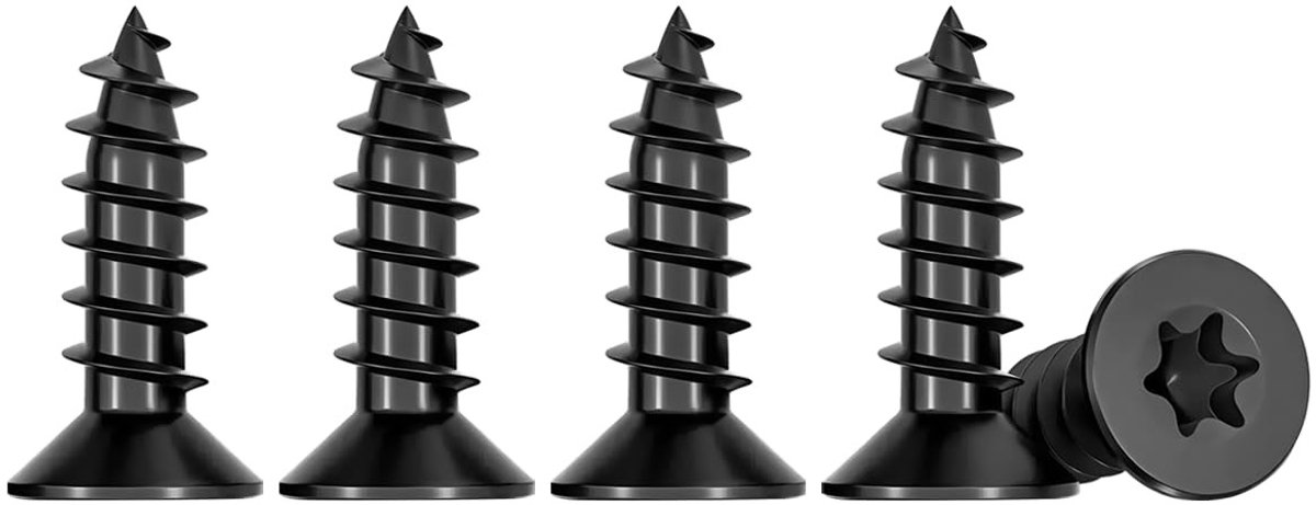 Houten Torx Schroeven Zwart 50 Stuks M3 x 12 mm met Verzonken Kop RVS A2 Zelftappende Schroeven voor Diverse Toepassingen