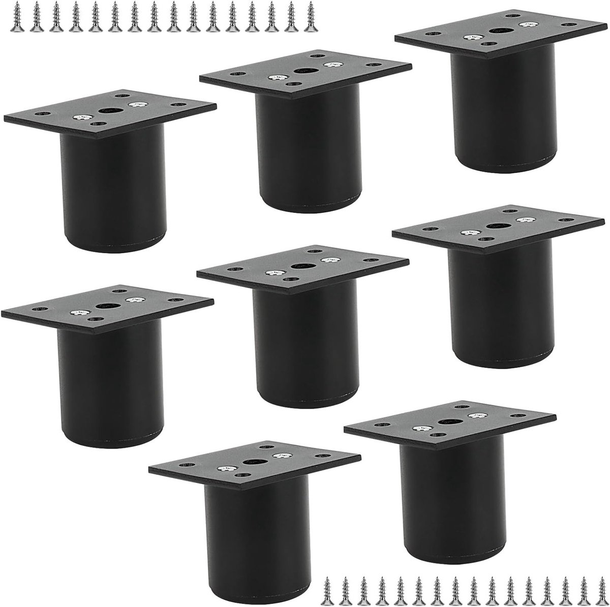 Verstelbare Meubelpoten 50cm van Aluminium Legset met 32 Schroeven voor Sofa, Kast en Meubels - 8 Stuks 5 Inch