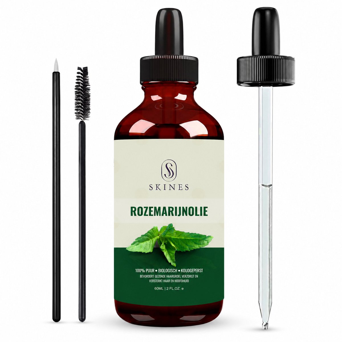 Bol.com Skines Rozemarijn Haarolie - Rosemary Oil - 100% Bio Oil, Puur & Koudgeperst - Biologische Haar olie - 60ml - Serum voor... aanbieding