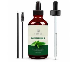 Skines Rozemarijn Haarolie - Rosemary Oil - 100% Bio Oil, Puur & Koudgeperst - Biologische Haar olie - 60ml - Serum voor Haar, Huid, Wimpers & Wenkbrauwen - Wonderolie