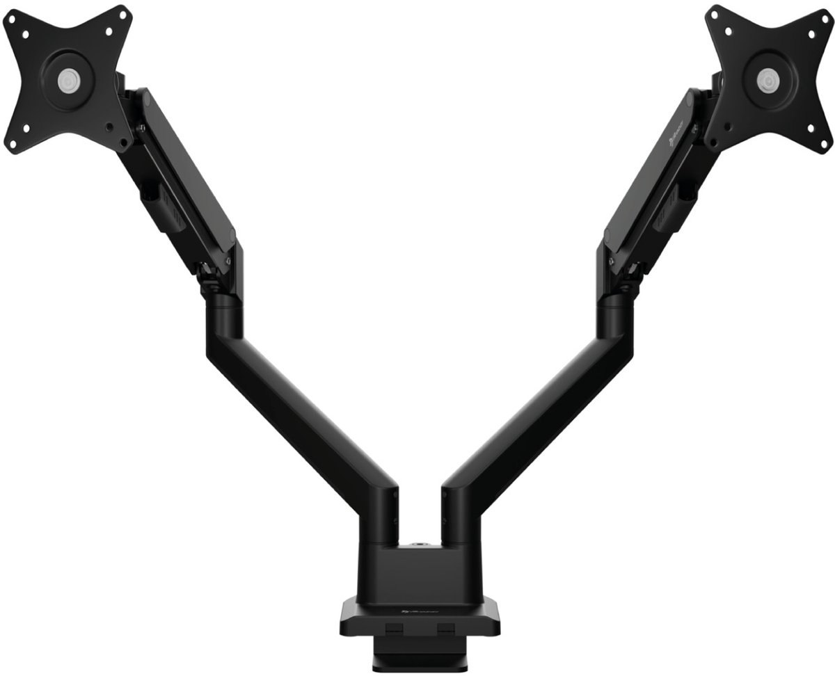 Arozzi Alzare Neo Dubbele Monitor Arm - Gasfeder - Zwart thumbnail 3